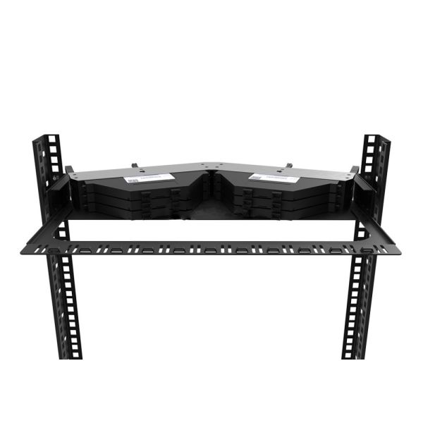 Rongbang RBTX-PP02 1U High Density Angled Frame Modular Panel 6 MPO/MTP to 144 LC Ports for Data Center Network