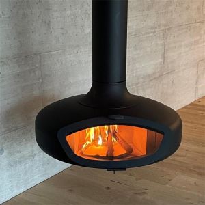 China 800mm Carbon Steel Real Fire Hanging Fireplace Indoor Decor Wood Burning Stove on sale