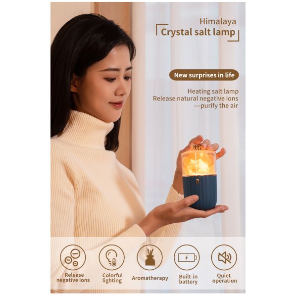Newest Nature Crystal Salt Rock Aromatherapy Lamp 7 Color Atmosphere Night Light For Bedroom Office Car Air Purify
