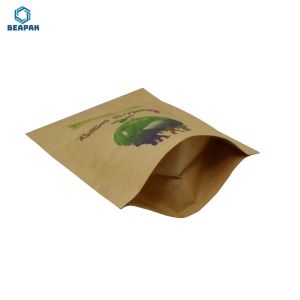 Zipper Compostable Paper 150gsm Biodegradable Kraft Bags