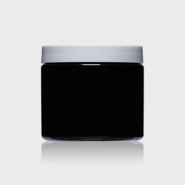 Frosted OEM Wide Mouth Cosmetic Jars 500ml PET Jar With Black Lid