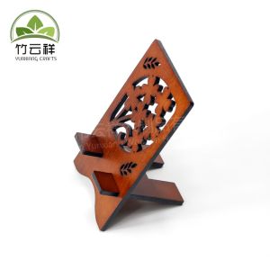 Exquisite carved wooden mobile phone holder cell phone stand