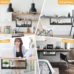 Single Tier Telescopic Steel Cable Wiring Tray for Under Desk No Drilling