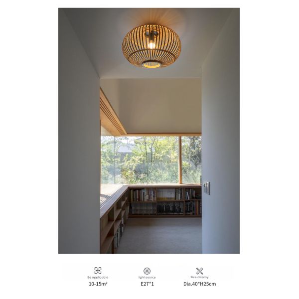Customized Wicker Lamp Shade Pendant For Indoor Hallway Ceiling