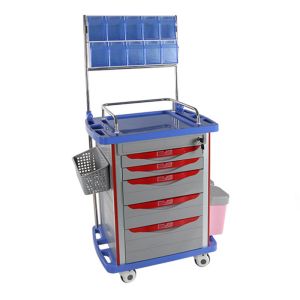 Medical equipment trolley with drawers