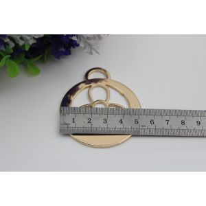 Custom Handbag Hardware 52MM Round Shape Hollow Logo Metal Tags Label With Light