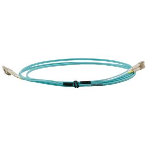 Duplex LC Mulitimode Fiber Optic Pigtail with Orange Aqua Cable , OFNP OFNR
