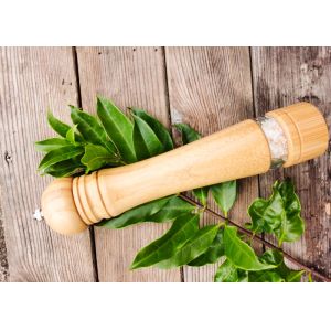 Rubber Wood And Ceramic Grinder With Condiment Best Salt Pepper Mill