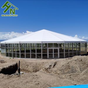 China Ridge Height 8.7m Aluminum Multi Sided Tent Hexagon Shape PVC Fabric Tent on sale