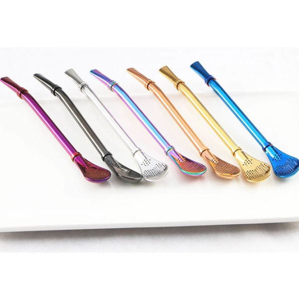 Novelty 304 Stainless Steel Straw / Creative Stainless Steel Coffee Scoop Filter