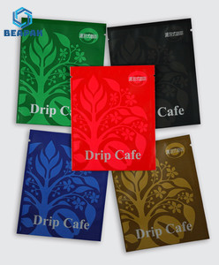 Matt Black Three Side Seal 0.25mm Coffee Filter Pouches