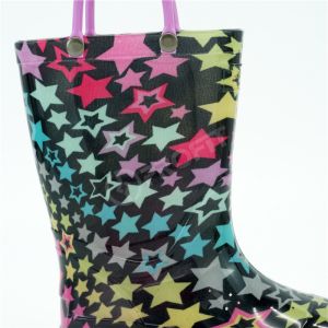 30EU Children PVC Rain Boots Waterproof Star Pattern