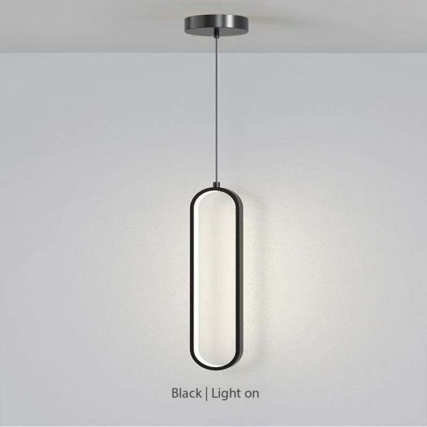 Modern Linear Black Gold Pendant Light Villa Duplex Living Room Bedroom Dining Home Decoration LED Chandelier