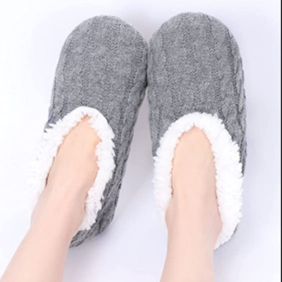 Custom Logo Women's Indoor Slippers With Faux Fur Lined And Warm Knitted Upper