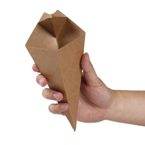 Kraft Paper Chips French Fries Boxes Take Out Containers Packaging For Pastries Charcuterie