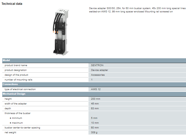 8US1251-5DS10 SIEMENS Siemens S00/S0 Equipment Bus Adapter For Bus System 100% Original