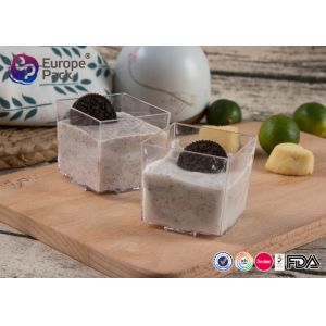 Recyclable Mini Plastic Square Cups BPA Free Dessert Plastic Containers