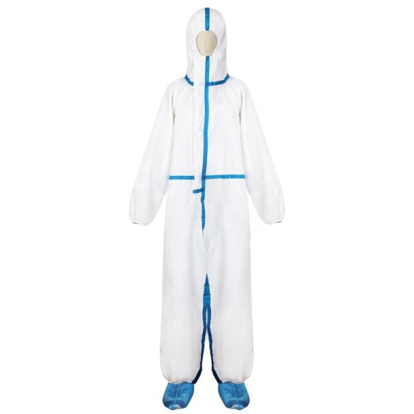 Buy White Latex Free Waterproof Disposable Microporous Coveralls With Hood at wholesale prices