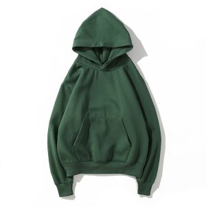 Embroidery Drawstrings Unisex Oversized Plain Cotton Hoodies