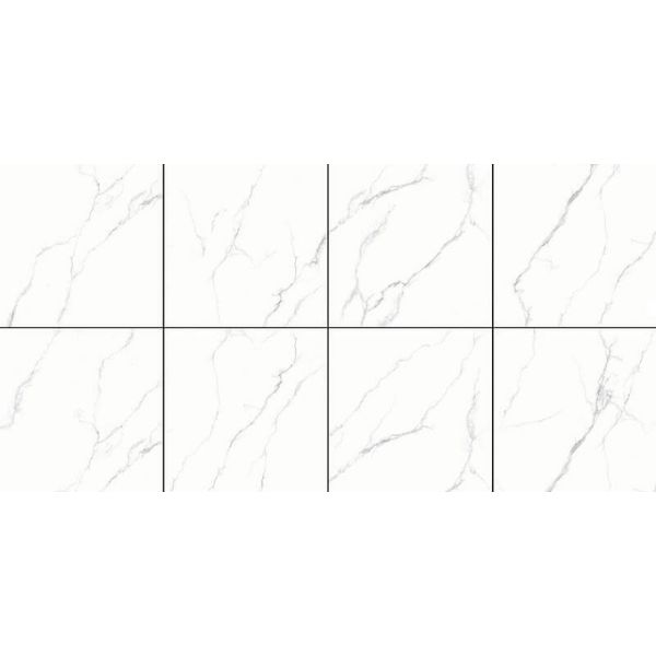 White Soft Glazed Porcelain Tile 1200x1200x9mm Indoor Floor