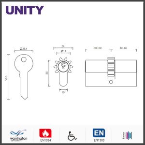 Gear Cam Brass Mortice Lock Cylinder Matt Chrome , Speical Door Lock
