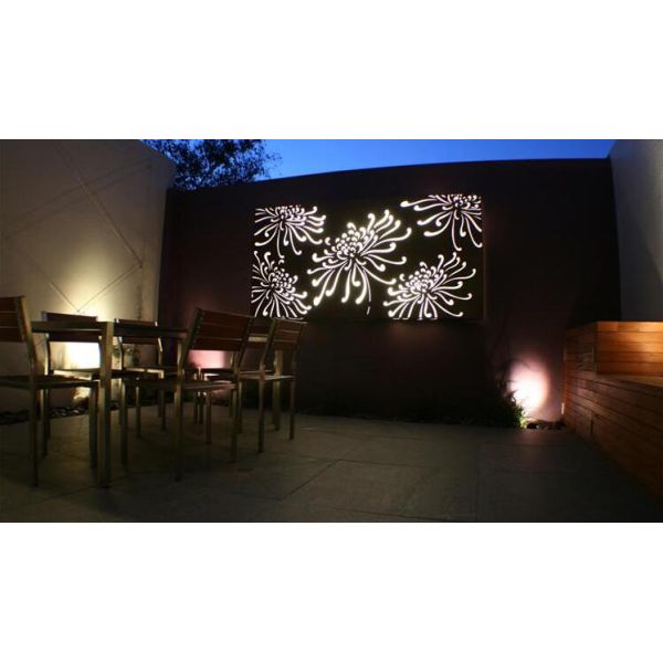 Laser Cut Outdoor Waratah Decorative Screen Corten Steel Light Feature Panel
