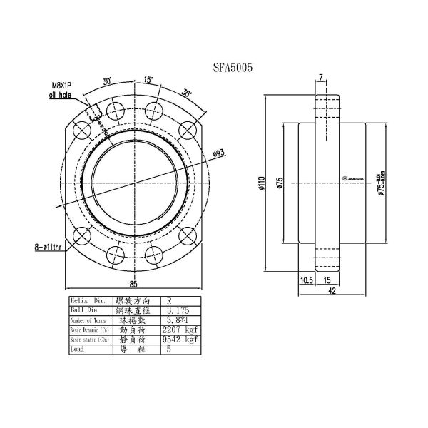SFA5005 C7 Cnc Router Lead Screw High Precision Lead Screw High Strength