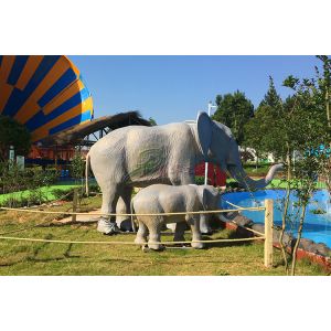 Water Resistant Animatronic Animals , Amusement Park​ Emulational Elephant