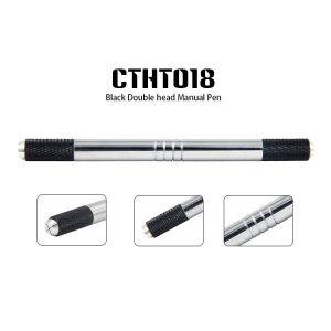 Quality 2 Heads Black Head Manual Tattoo Pen / Microblading Makeuppen for sale