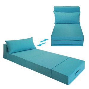 Folding Sofa Bed with Pillow Convertible Chair Floor Couch & Sleeping Mattressfo