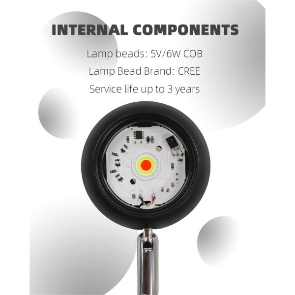 USB Rainbow UFO Sunset Red Projector Led Night Light Sun Projection Desk Lamp for Bedroom Coffee Store Wall Decoration