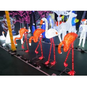 christmas lighted flamingo