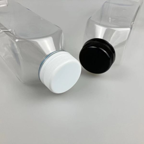 60ml 120ml 250ml 350ml 500ml Square JUice Bottle With Black Lid