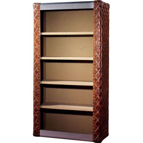 Buy Top Genuine Leather Home Office Bookcase / Shelving Cabinet Solid Structure at wholesale prices