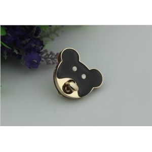 Hot production zinc alloy drip glue craft cute black & white bear decorative