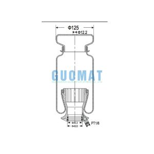 Steel Rubber Rear Air Spring Without Shock Absorber 94 / 114 / 144 SCANIA