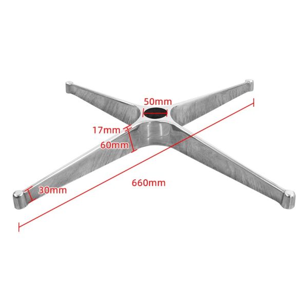 Office Chair 4-star Base Polished Color / Chrome Color Aluminum Alloy Die-casting Integrated Molding