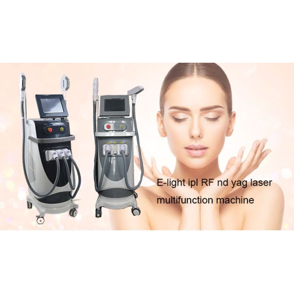 Skin Treatment Laser Machine 3 In 1 IPL RF Nd Yag Laser Hair Removal Machine For Clinic