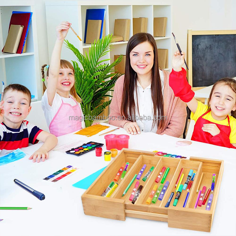 Convenient Bamboo Drawer Organizer for Household Sundries Storage 35.6 x 27.9 x 6.4 cm
