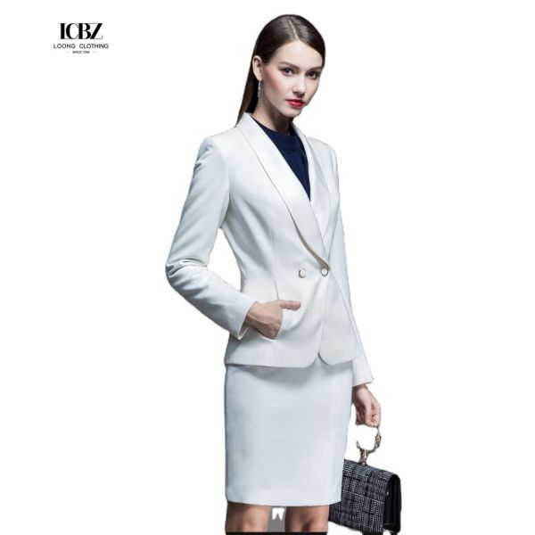 Hand Embroidery Womens Business Suits for 2021 Work Formal Occasions Single Breasted