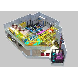 Indoor Training Trampoline Park Playground Commercial With Ninja Course