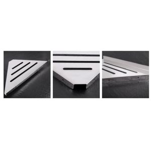 Brushed Finish Triangular Shower Shelf Caddy for Wall Mount Bathroom Storage