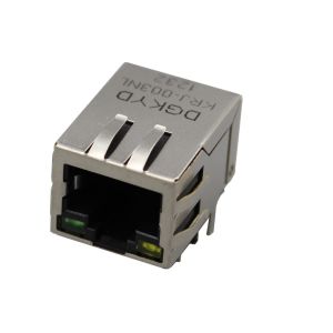Panel Mount Single Port PoE RJ45 Ethernet Connector with 10/100base-T transforme