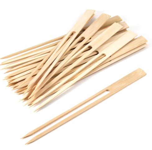 Buy Disposable Bamboo Wooden BBQ Skewers Sticks 18cm Double Pronged at wholesale prices