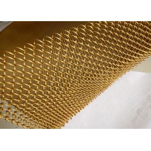 Hotel Ceiling Metal Coil Drapery , Customized Flame Resistant Fireplace Mesh