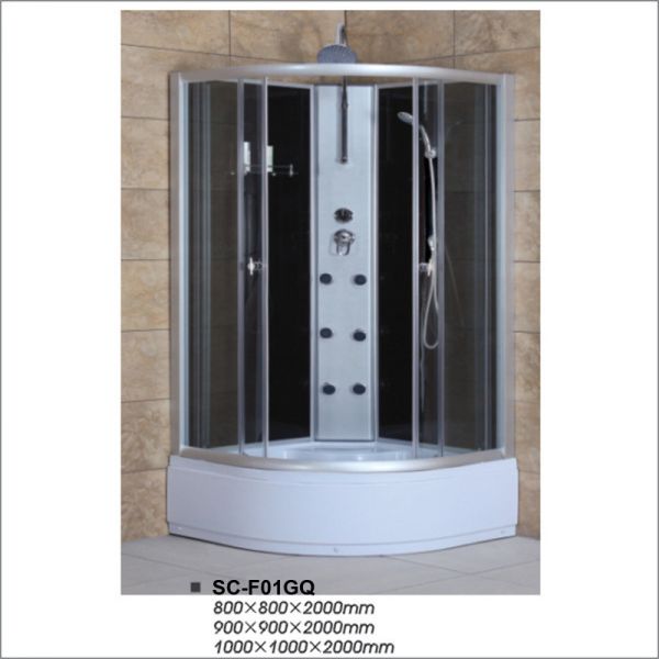 Buy Tempered Glass Bathroom Shower Cubicles Multi Functional With Shower Seat at wholesale prices