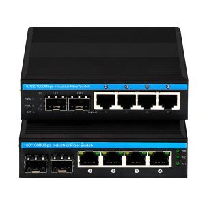 6 Port Gigabit Managed Industrial POE Switch DC 48V Input 4 RJ45+2 SFP With Din