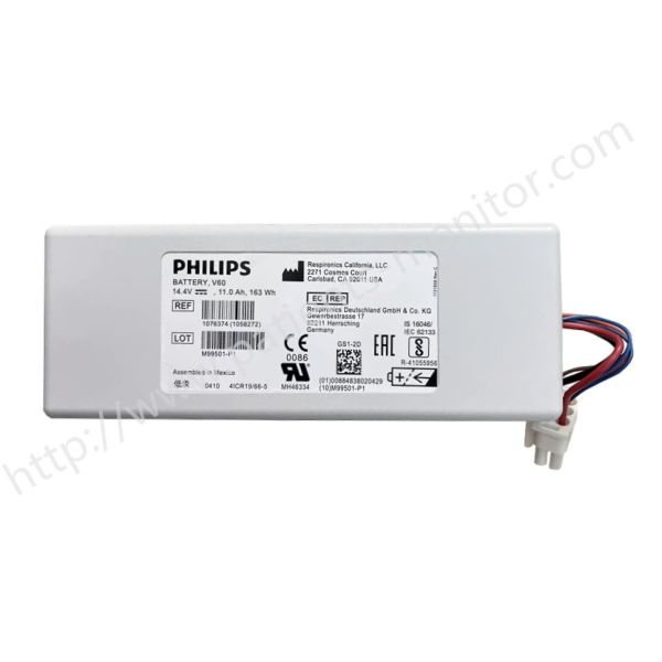 Buy V60 Ventilator Machine OEM Li-ion Battery 14.4V 11.0Ah 163Wh REF1076374 1058272 LOT M99501-P1 at wholesale prices