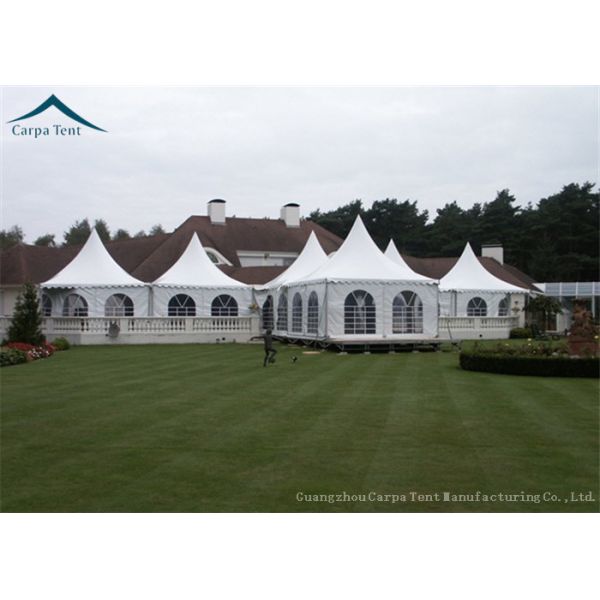 Western White PVC Fabric Romantic Pagoda Tents 5m By 5m Waterproof Aluminum