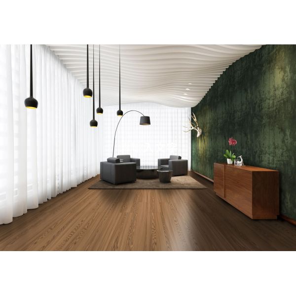 High Stability 5.5mm SPC Click Flooring 1220x183mm Fine Oak Burlywood Wood Grain GKBM JR-W17030